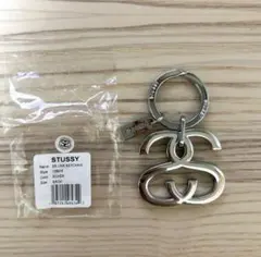 Stussy ロゴ カラビナ キーホルダー シルバー SS LINK ラストワン