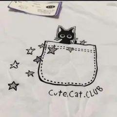 半袖Tシャツ 五分袖 猫柄 猫シャツ シンプル 白ホワイト シャツ ML 猫好き