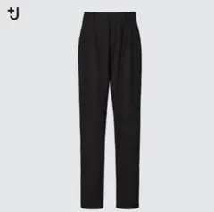 ユニクロUNIQLO＋j ジルサンダーウールブレンドタックテーパードパンツS 黒