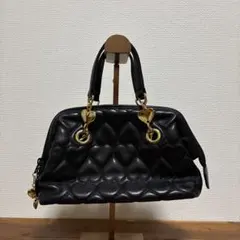 MOSCHINO モスキーノ　ハート　キルティングレザー　ハンドバッグ 金具