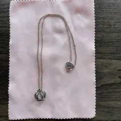 クラウンモチーフ ネックレス ピンクゴールド