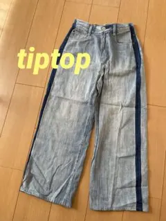 訳あり。tiptop サイドライン　ワイドデニムパンツ