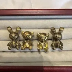 ウサギとクマのピアスセット