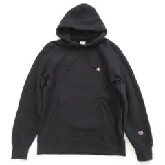【Champion 】裏起毛プルパーカー　ブラック　size XL