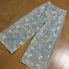 フラワー柄　ワイド　デニムパンツ　LEE ニコアンド　スタディお疲れ様クリップ