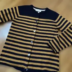 NORTHERN TRUCK☆ボーダー長袖カーディガン ネイビー×マスタード