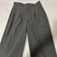 GU タックワイドパンツ L ダーク グレー