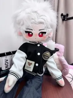 20CM 骨ありハンドメイド ぬいぐるみ 白髪 赤目 本体のみ シン 恋と深