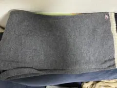 ラコステ　ウール混紡 グレー マフラー リブ編み
