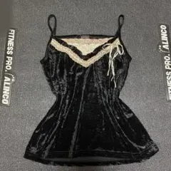 二重レースリボンキャミソール　フェアリーグランジ　ゴスパンク　姫ギャル　y2k