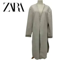 ザラベーシック　ノーカラーコート　ロングコート　スエード　ZARA Sサイズ