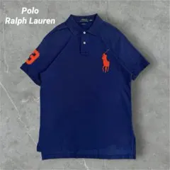 ラルフローレン　ポロシャツ　ビッグポニー　刺繍　ブルー　オレンジ　チーフキーフ