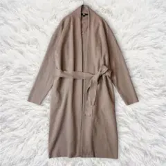 ユニクロ　スフレヤーン　ベルテッドニットコート　ベージュ系　ロング　ベルト付き