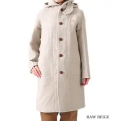 DANTON ウールモッサ フード付き ロングコート raw beige S