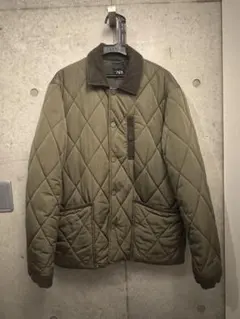 ZARA キルティングジャケット M オリーブグリーン