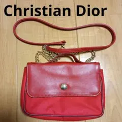 Christian Dior　ショルダーバッグ　　2way チェーン　赤　正規品