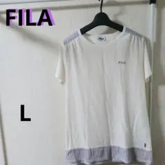美品 FILA 半袖Tシャツ ホワイト白 L 薄紫 レディース 二色 パーパルのサムネイル