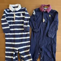 ポロシャツスタイルロンパース2点セット