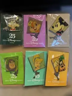 ディズニーリゾート25周年 ピンバッジ 6点 非売品