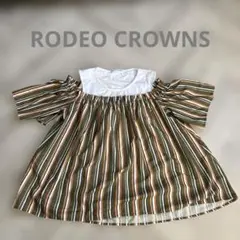 美品✨RODEO CROWNS ストライプ バルーンスリーブ シャツ　海外一点物のサムネイル