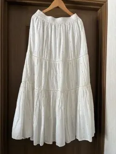 FREAK'S STORE 刺繍入りホワイトフレアスカート Mサイズ