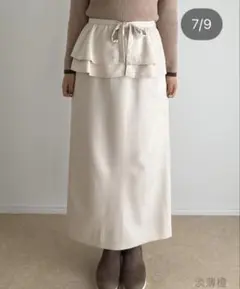 しまむら yuna フリル付き スカート アイボリー L