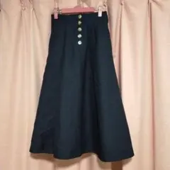 ブラック フレアロングスカート