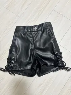 ANAP KIDS ブラックレザー風ショートパンツ 110
