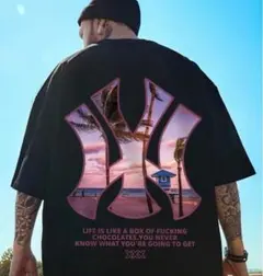 【再入荷】オーバーサイズ　Tシャツ　メンズ　バックプリント　黒　ストリート　XL