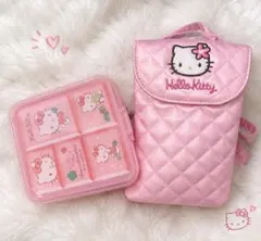 Hello Kitty キルティング スマホショルダーバッグ ピンク