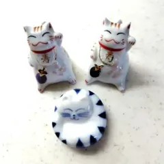 猫の箸置き 3点セット 陶器製
