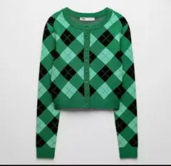 ZARA アーガイル柄カーディガン
