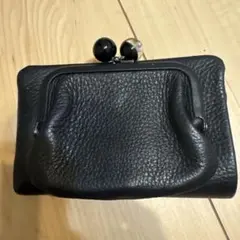 美品】ear PAPILLONNER 牛革がま口折り財布 黒 - メルカリ