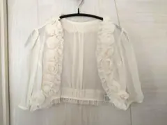 ボレロ　シフォン　アイボリー　パーティー　結婚式