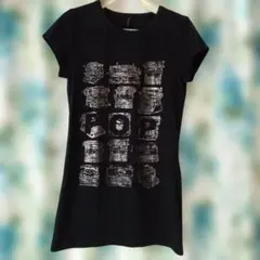 NAFNAF チュニック丈 半袖Tシャツ ブラック Mのサムネイル