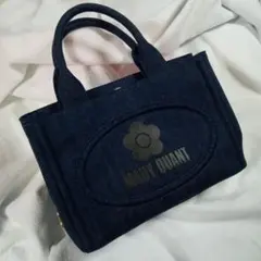 MARY QUANT デニムハンドバッグ ネイビー