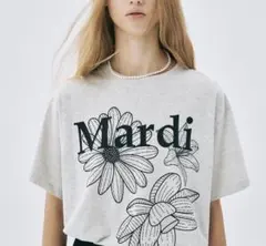 Mardi Mercredi Tシャツ 半袖 グレー 花柄のサムネイル