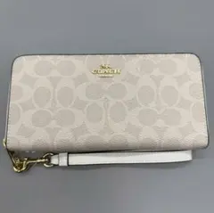 COACH 新品 ホワイトシグネチャー 上品 長財布 C4452 - メルカリ
