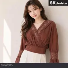 美品 Another Edition トップス ブラウス　カシュクール　レースのサムネイル