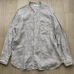 UNIQLO リネン100 バンドカラー　シャツ　スタンドカラー　XL