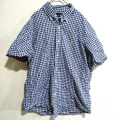 海外古着✨Ralph Laurenラルフローレン半袖シャツ【 M 】青白チェック