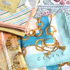 【未使用】大判ハンカチ3枚　CELINE　mila schon