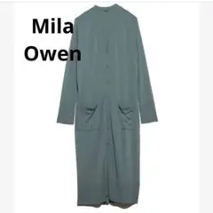 ミラオーウェン　ロングカーディガン グリーン 長袖