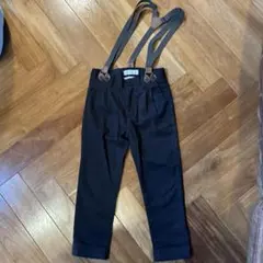 ZARA黒 サスペンダー付き ロングパンツ　122センチ
