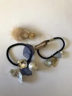 ヘアゴム2個とヘアピン1個のセット