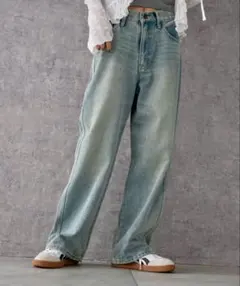 WEGO ウィゴー　ストレートデニムパンツ　スカイブルー