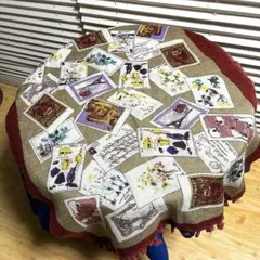 美品！花柄＆パリ風景の郵便切手風マフラー