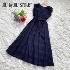 JILL by JILL STUARTネイビーノースリーブロングワンピースリボン