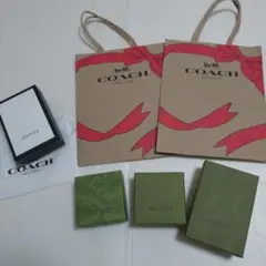 COACHショップ袋2枚とGUCCIギフトボックス2個セット