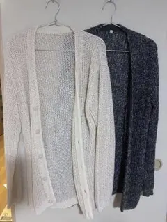 MUJI LABO 2点セット　コットンローゲージニットカーディガン　紳士Ｌ